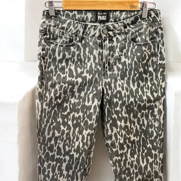 Paige Rosie HW Women’s Poppy Leopard Slim Crop FlareHigh Rise Jeans